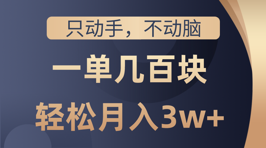 （10561期）只动手不动脑，一单几百块，轻松月入3w+，看完就能直接操作，详细教程-柠檬网创