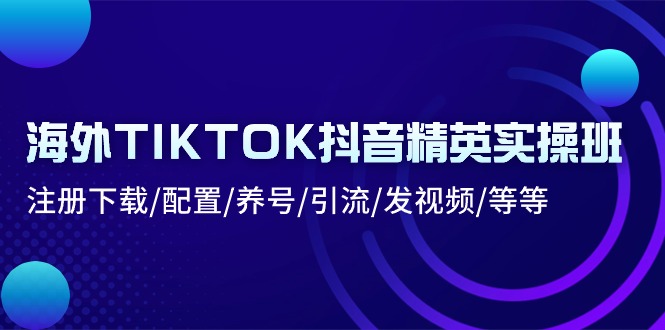 （10998期）海外TIKTOK抖音精英实操班：注册下载/配置/养号/引流/发视频/等等-柠檬网创