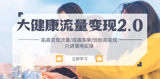 （10871期）大健康 流量 变现2.0：拓高变现 流量/成高客单/低粉高变现/只讲落地实战-柠檬网创