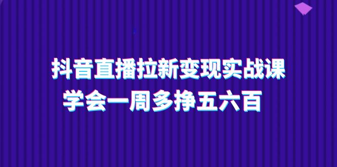 （11254期）抖音直播拉新变现实操课，学会一周多挣五六百（15节课）-柠檬网创