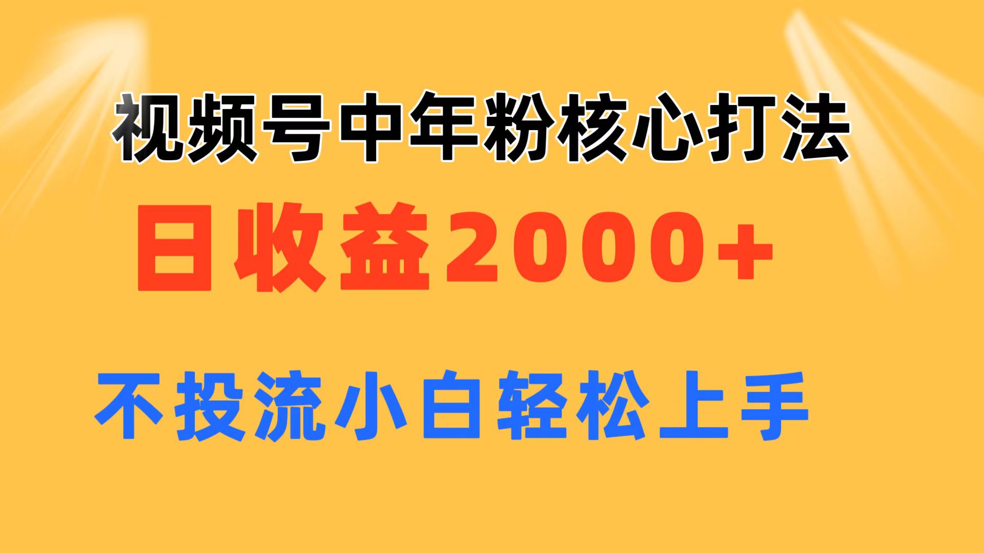 （11205期）视频号中年粉核心玩法 日收益2000+ 不投流小白轻松上手-柠檬网创