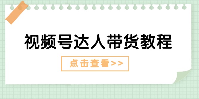（11162期）视频号达人带货教程：达人剧情打法（长期）+达人带货广告（短期）-柠檬网创