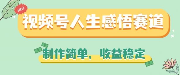视频号人生感悟赛道，制作简单，收益稳定【揭秘】-柠檬网创