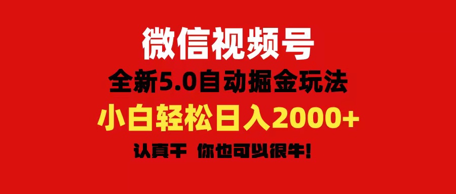 （11332期）微信视频号变现，5.0全新自动掘金玩法，日入利润2000+有手就行-柠檬网创