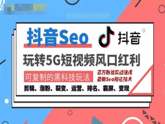 抖音SEO引流培训课程-抓住抖音风口，实现搜索排名，获取精准流量，快速成交变现-柠檬网创