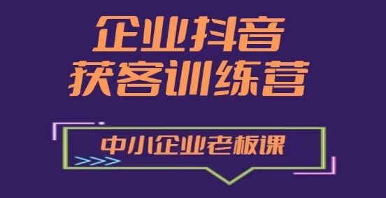 企业抖音营销获客增长训练营，中小企业老板必修课-柠檬网创