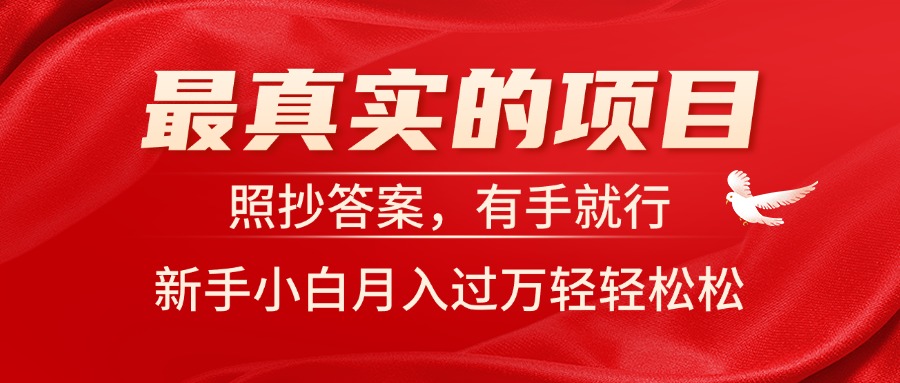 （11362期）最真实的项目，照抄答案，有手就行，新手小白月入过万轻轻松松-柠檬网创