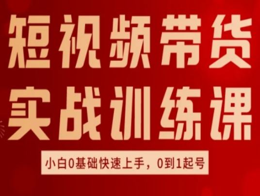 短视频带货实战训练课，好物分享实操，小白0基础快速上手，0到1起号-柠檬网创