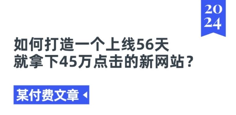 某付费文章《如何打造一个上线56天就拿下45万点击的新网站?》-柠檬网创