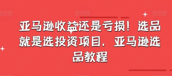 亚马逊收益还是亏损！选品就是选投资项目，亚马逊选品教程-柠檬网创