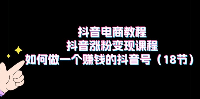 （11436期）抖音电商教程：抖音涨粉变现课程：如何做一个赚钱的抖音号（18节）-柠檬网创