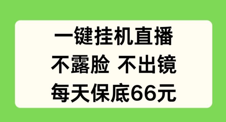 一键挂JI直播，不露脸不出境，每天保底66元【揭秘】-柠檬网创