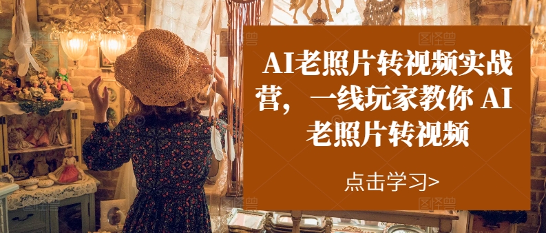 （11477期）AI老照片转视频实操训练营，一线玩家教你AI老照片转视频-柠檬网创