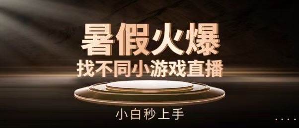 暑假火爆找不同小游戏直播间，小白秒上手【揭秘】-柠檬网创