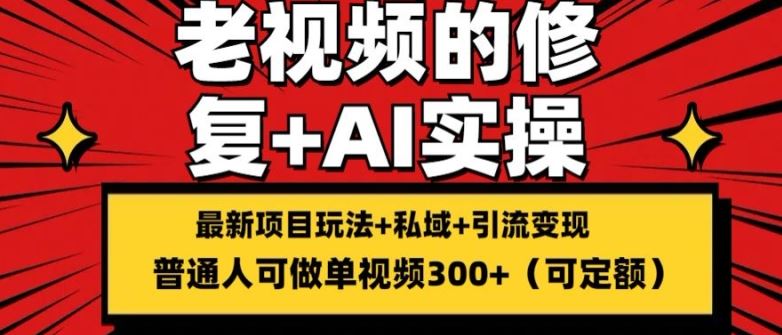修复老视频的玩法，搬砖+引流的变现(可持久)，单条收益300+【揭秘】-柠檬网创