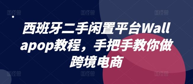西班牙二手闲置平台Wallapop教程，手把手教你做跨境电商-柠檬网创