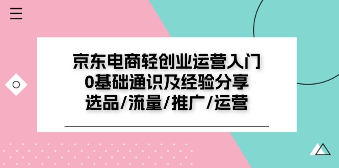 （11569期）京东电商-轻创业运营入门0基础通识及经验分享：选品/流量/推广/运营-柠檬网创
