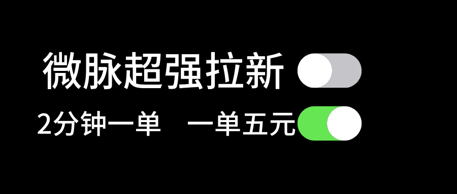 （11580期）微脉超强拉新， 两分钟1单， 一单利润5块，适合小白-柠檬网创