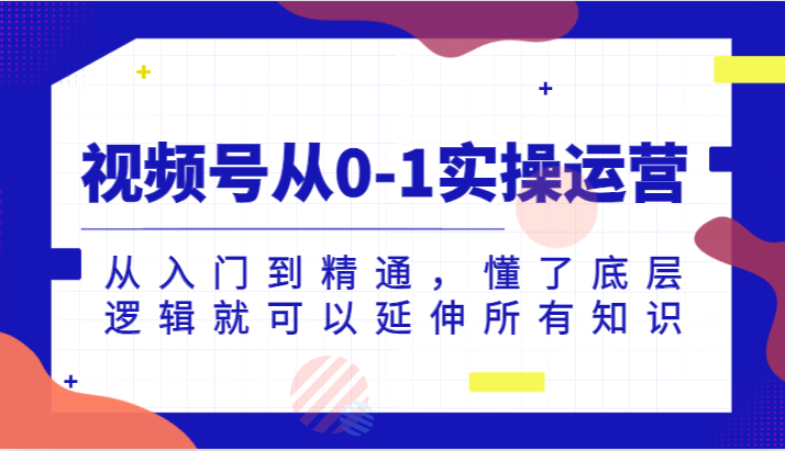 视频号从0-1实操运营，从入门到精通，懂了底层逻辑就可以延伸所有知识（更新2024.7）-柠檬网创