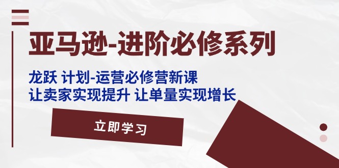 （11623期）亚马逊-进阶必修系列，龙跃 计划-运营必修营新课，让卖家实现提升 让单…-柠檬网创