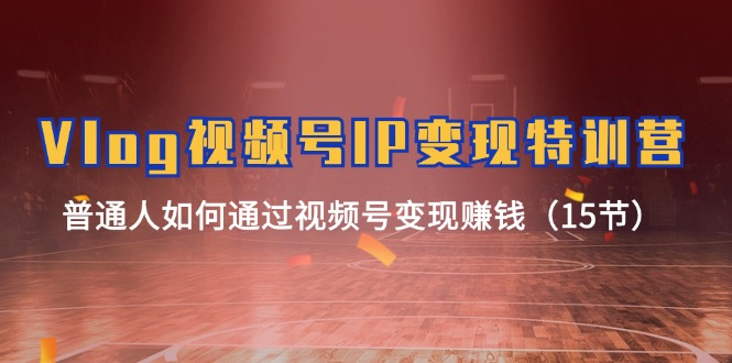 Vlog视频号IP变现特训营，普通人如何通过视频号变现赚钱（15节）-柠檬网创