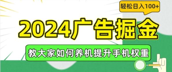 2024广告掘金，教大家如何养机提升手机权重，轻松日入100+【揭秘】-柠檬网创