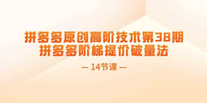拼多多原创高阶技术第38期，拼多多阶梯提价破量法（14节课）-柠檬网创