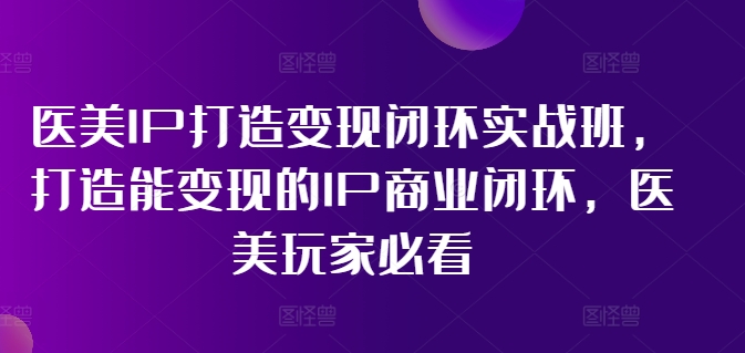 （11850期）医美IP打造-变现闭环实操班，打造能变现的IP商业闭环，医美玩家必看-22节-柠檬网创