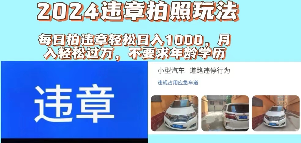 （11743期）2024违章拍照新玩法，推广躺赚+拍照赚钱双模式，日入1000+-柠檬网创