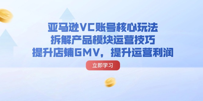 （11848期）亚马逊VC账号核心玩法，拆解产品模块运营技巧，提升店铺GMV，提升运营利润-柠檬网创