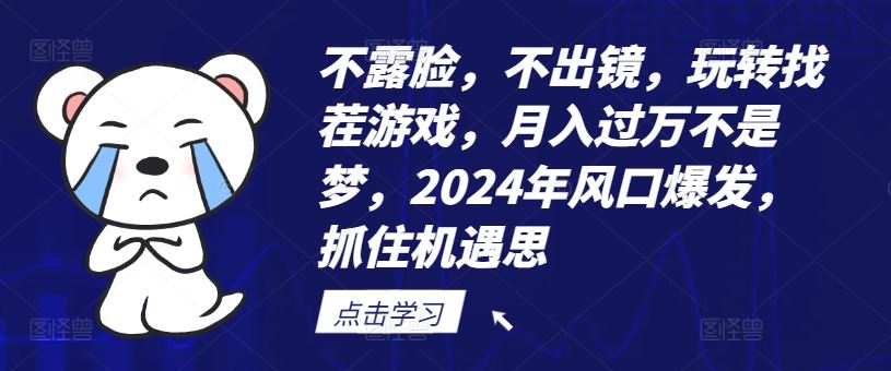 不露脸，不出镜，玩转找茬游戏，月入过万不是梦，2024年风口爆发，抓住机遇【揭秘】-柠檬网创