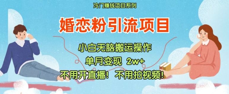 小红书婚恋粉引流，不用开直播，不用拍视频，不用做交付【揭秘】-柠檬网创