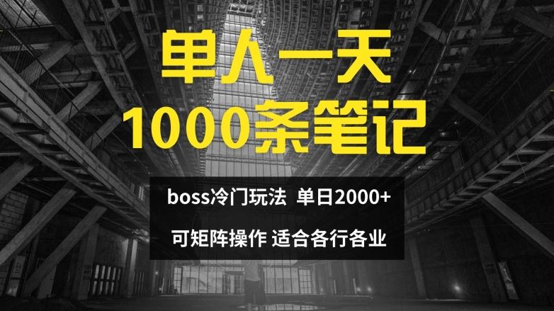 单人一天1000条笔记，日入2000+，BOSS直聘的正确玩法【揭秘】-柠檬网创