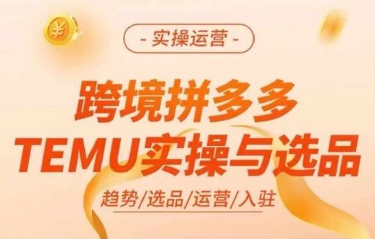 跨境拼多多TEMU实操与选品，多多temu跨境选品运营实操-柠檬网创