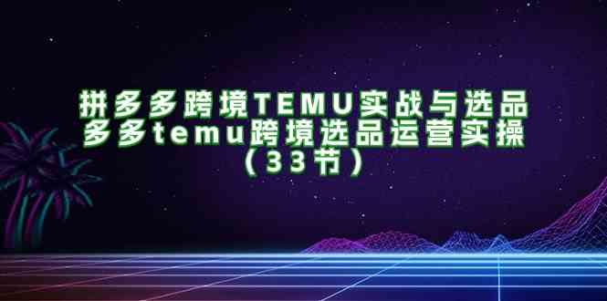 拼多多跨境TEMU实战与选品，多多temu跨境选品运营实操（33节）-柠檬网创