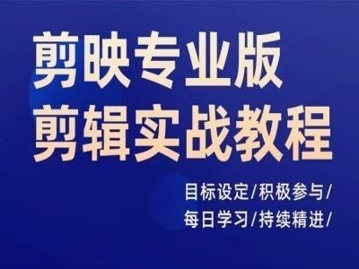 剪映专业版剪辑实战教程，目标设定/积极参与/每日学习/持续精进-柠檬网创
