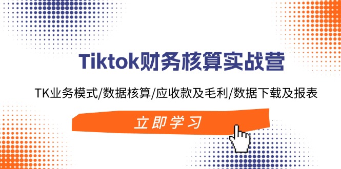 （11978期）Tiktok财务核算实战营：TK业务模式/数据核算/应收款及毛利/数据下载及报表-柠檬网创