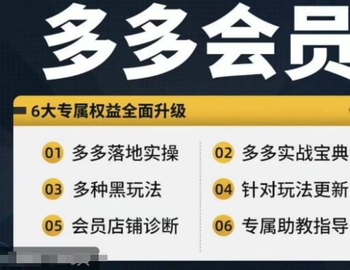 拼多多会员，拼多多实战宝典+实战落地实操，从新手到高阶内容全面覆盖-柠檬网创