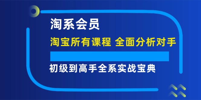 （12055期）淘系会员【淘宝所有课程，全面分析对手】，初级到高手全系实战宝典-柠檬网创