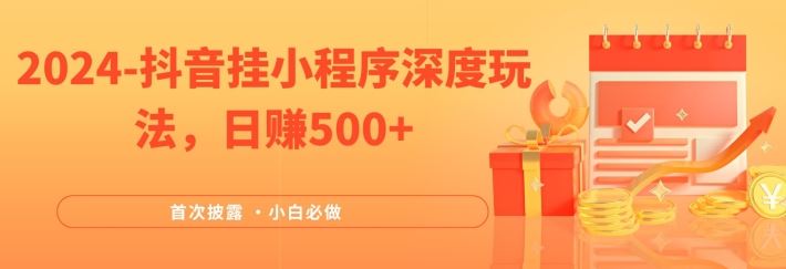 2024全网首次披露，抖音挂小程序深度玩法，日赚500+，简单、稳定，带渠道收入，小白必做【揭秘】-柠檬网创