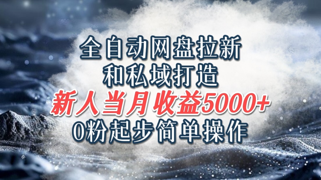 全自动网盘拉新和私域打造，0粉起步简单操作，新人入门当月收益5000以上-柠檬网创