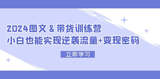 （12137期）2024 图文+带货训练营，小白也能实现逆袭流量+变现密码-柠檬网创