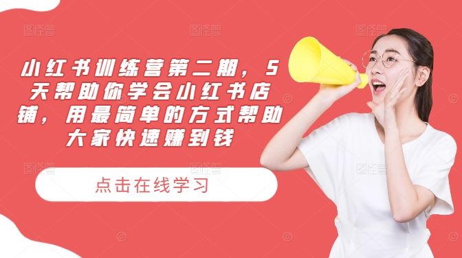 小红书训练营第二期，5天帮助你学会小红书店铺，用最简单的方式帮助大家快速赚到钱-柠檬网创