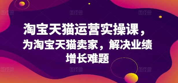 淘宝天猫运营实操课，为淘宝天猫卖家，解决业绩增长难题-柠檬网创