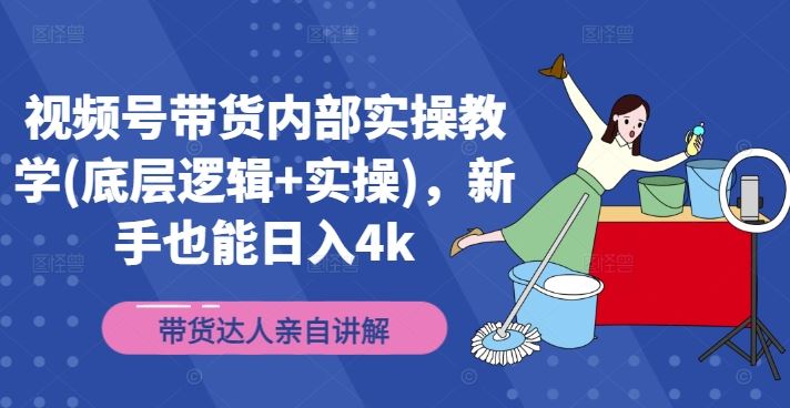 视频号带货内部实操教学(底层逻辑+实操)，新手也能日入4k-柠檬网创