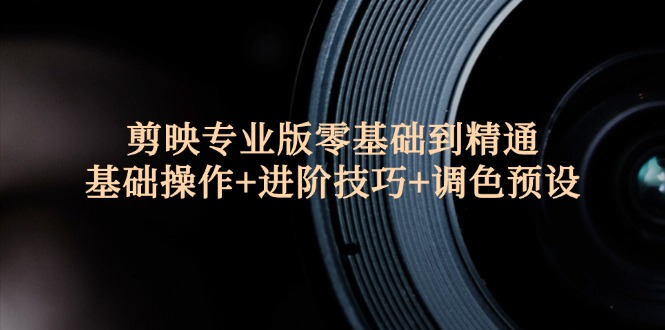 （12310期）剪映专业版零基础到精通：基础操作+进阶技巧+调色预设"-柠檬网创