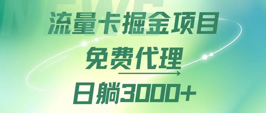 （12321期）流量卡掘金代理，日躺赚3000+，变现暴力，多种推广途径-柠檬网创