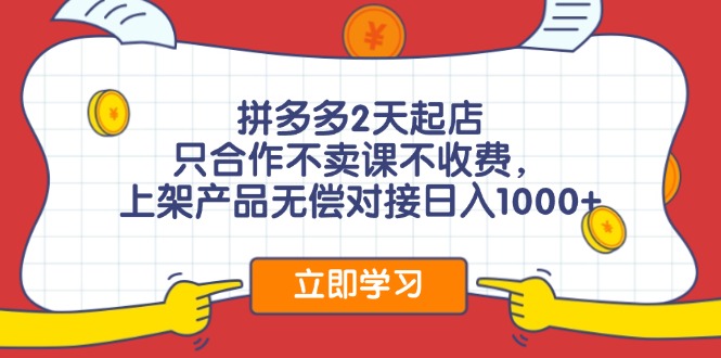 （12356期）拼多多0成本开店，只合作不卖课不收费，0成本尝试，日赚千元+-柠檬网创