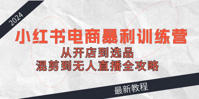 （12361期）2024小红书电商暴利训练营：从开店到选品，混剪到无人直播全攻略-柠檬网创