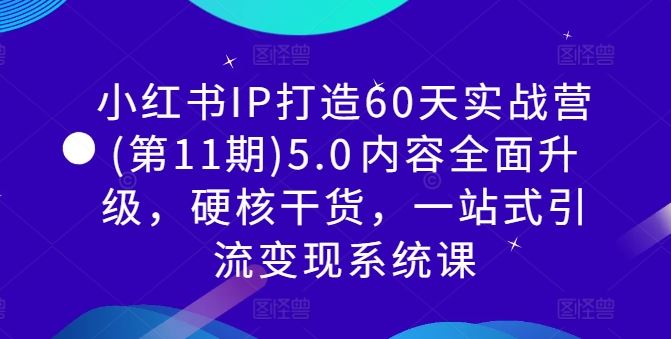 小红书IP打造60天实战营(第11期)5.0​内容全面升级，硬核干货，一站式引流变现系统课-柠檬网创